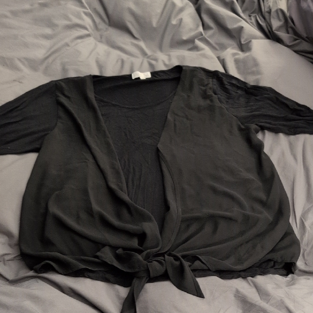 Joseph Black Silk-Blend Top Size Xl
